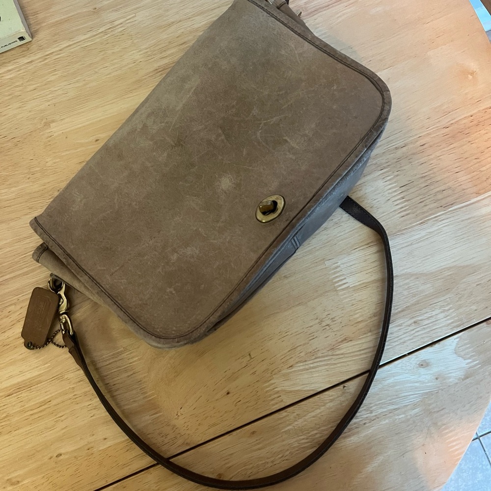 Coach Tan Crossbody Bag with Minimalist Design